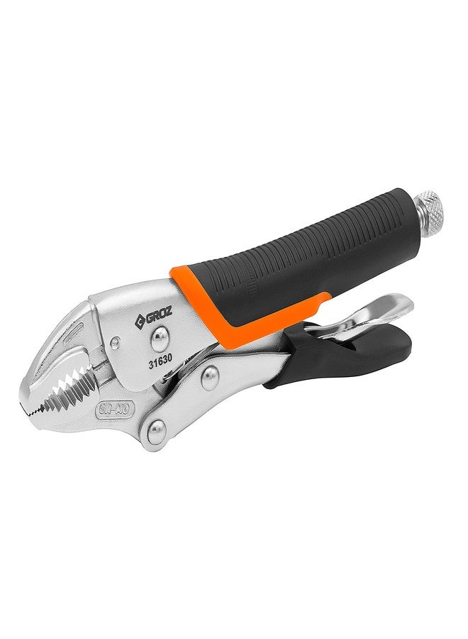 GROZ Self Locking Plier with Curved Jaw Design| Ideal for gripping, twisting & holding small components| Chrome Molybdenum Construction| Smooth Adjustment| Rubberized Grip| Length: 175 mm| SLP/7C - Image 4